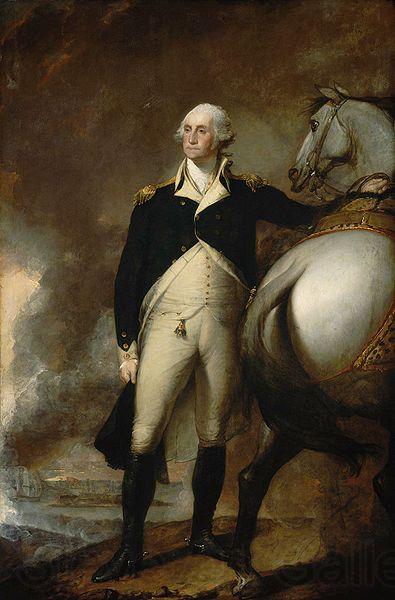 Gilbert Stuart Oil on canvas portrait of George Washington at Dorchester Heights.